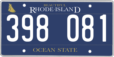RI license plate 398081