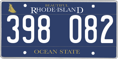 RI license plate 398082