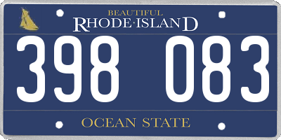 RI license plate 398083