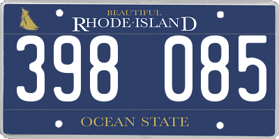 RI license plate 398085