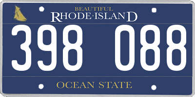 RI license plate 398088