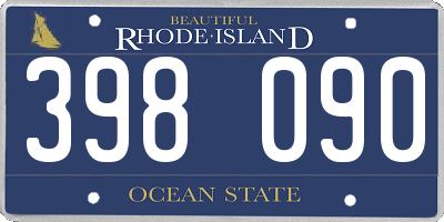 RI license plate 398090