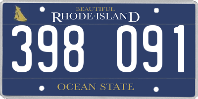 RI license plate 398091