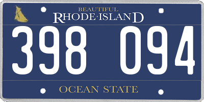 RI license plate 398094
