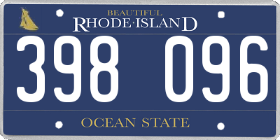 RI license plate 398096