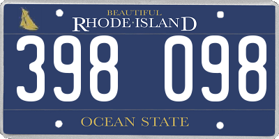 RI license plate 398098
