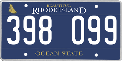 RI license plate 398099