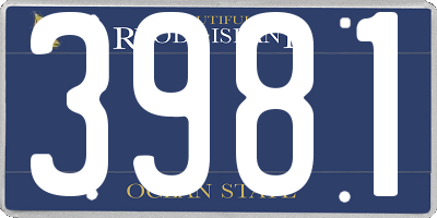 RI license plate 3981