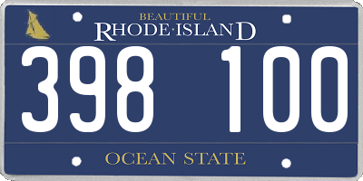 RI license plate 398100