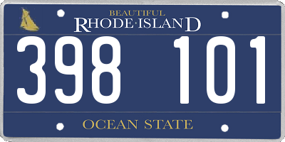 RI license plate 398101