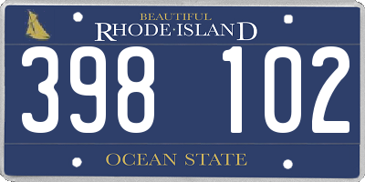 RI license plate 398102