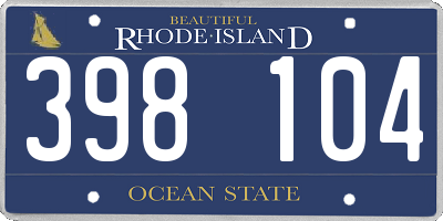 RI license plate 398104
