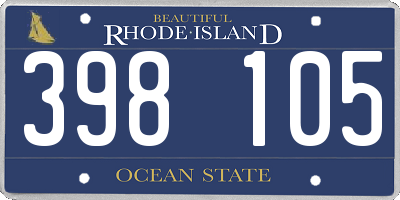 RI license plate 398105