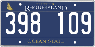 RI license plate 398109