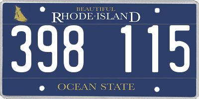 RI license plate 398115
