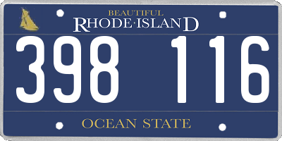 RI license plate 398116
