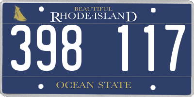 RI license plate 398117