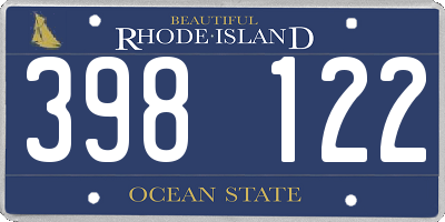RI license plate 398122