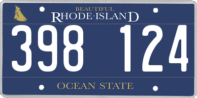 RI license plate 398124