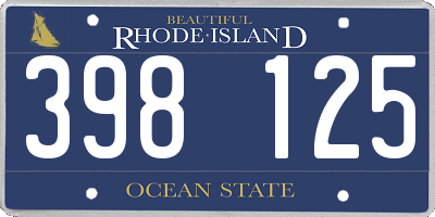 RI license plate 398125