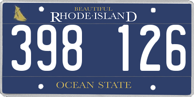 RI license plate 398126