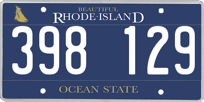 RI license plate 398129
