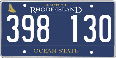 RI license plate 398130