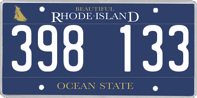 RI license plate 398133