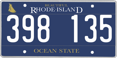 RI license plate 398135