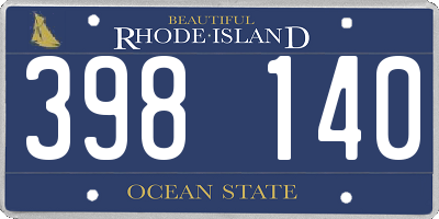 RI license plate 398140