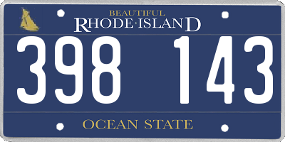 RI license plate 398143