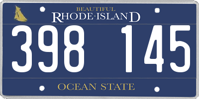RI license plate 398145