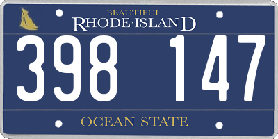 RI license plate 398147