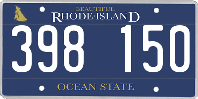 RI license plate 398150