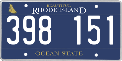RI license plate 398151