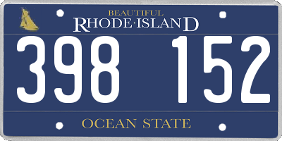 RI license plate 398152