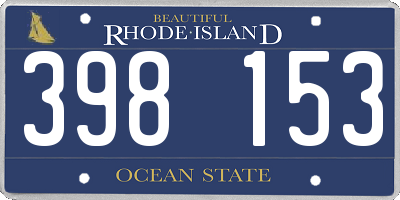 RI license plate 398153