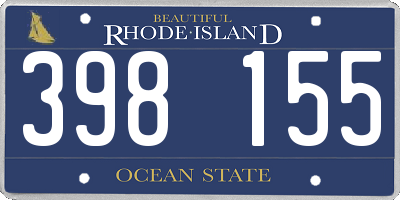 RI license plate 398155