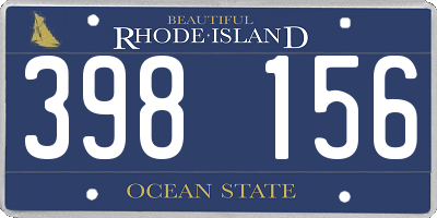 RI license plate 398156