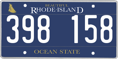 RI license plate 398158
