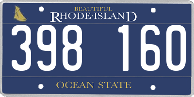 RI license plate 398160