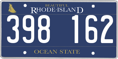 RI license plate 398162