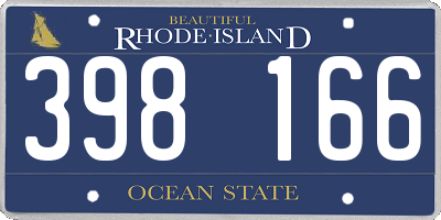RI license plate 398166