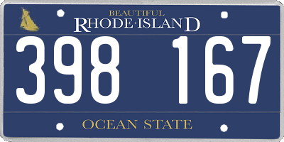 RI license plate 398167