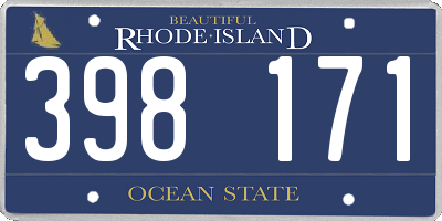 RI license plate 398171