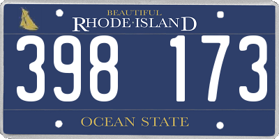 RI license plate 398173