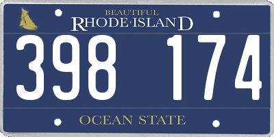 RI license plate 398174