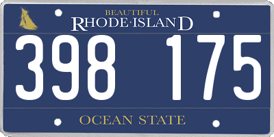 RI license plate 398175