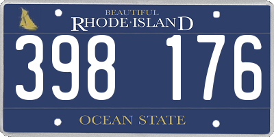 RI license plate 398176