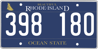 RI license plate 398180
